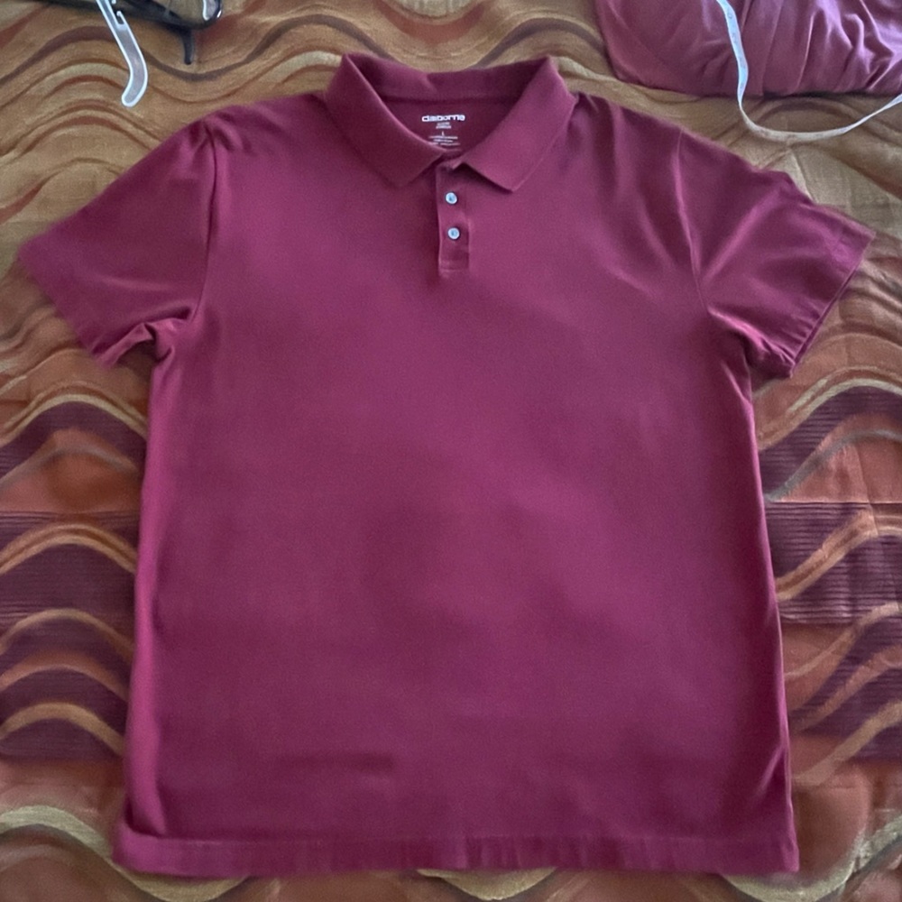 Large Maroon Claiborne polo